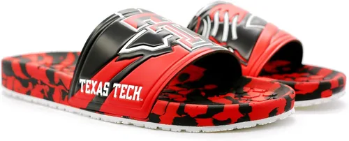 Vista 2 de Hype Unisex Texas Tech University Red Raiders Slydr Slide Sandal - BlackScarlet