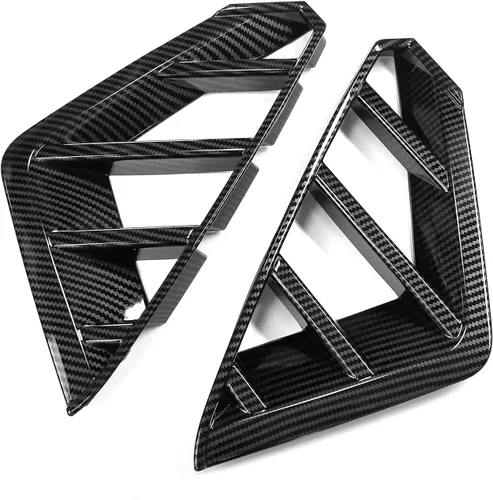 Vista 2 de Cubierta de ventilación lateral para parachoques delantero de fibra de carbono ABS con luz antiniebla Decoración adhesiva Compatible con accesorios