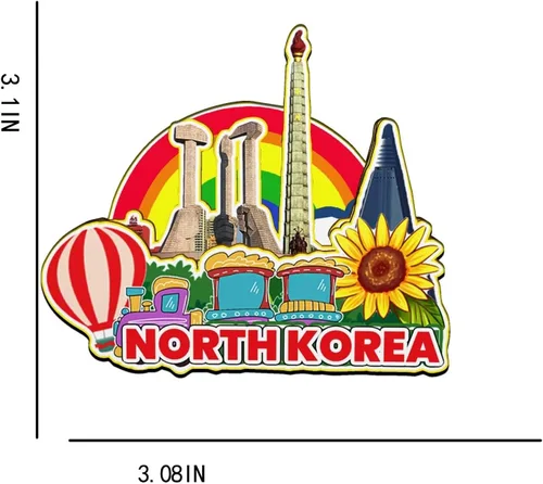 Vista 3 de Corea del Norte Corea del Norte imán de nevera imán de madera 3D Monumentos de viaje coleccionables recuerdos decoración hecha a mano -2867