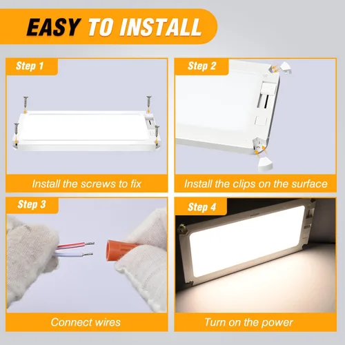 Vista 3 de Nilight 2 luces LED para interiores de 12.5 pulgadas, 10 W, 96 LED, 3 colores regulables (3100 K-6500 K) con función de memoria, luces de techo de 3