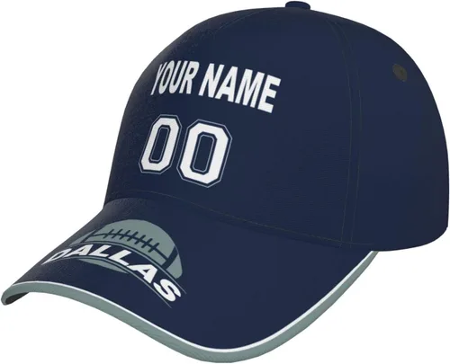 Vista 18 de Gorra personalizada con cualquier nombre y número ajustable, regalo personalizado para papá, hombres, mujeres, jóvenes, fanáticos de los deportes