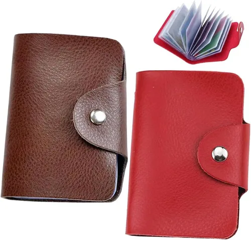 Vista 8 de Mini soporte para tarjetas de crédito para mujer, paquete de 2 soportes para tarjetas de crédito (negro y naranja)