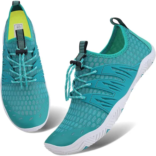 Vista 4 de MAYZERO Zapatos de agua para hombres y mujeres, zapatos de surf, playa, piscina, zapatos de punta ancha, senderismo, zapatos de agua, zapatillas