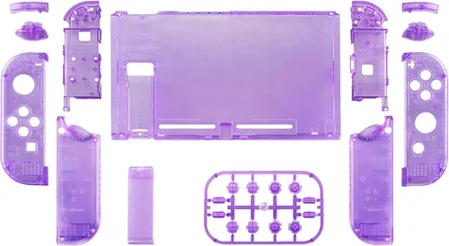 Vista 2 de eXtremeRate - Placa trasera para Nintendo Switch Console NS Joycon con carcasa de mando de mano con botones de juego completo carcasa de repuesto