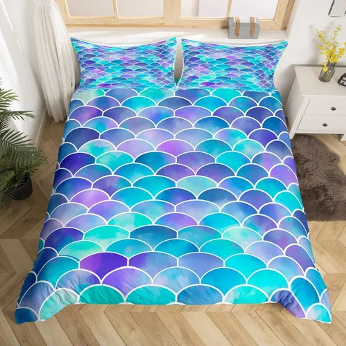 Vista 22 de Erosebridal Juego de funda de edredón con diseño floral de acuarela, estilo fantasía, para niñas, mujeres y niños, bonito juego de edredón
