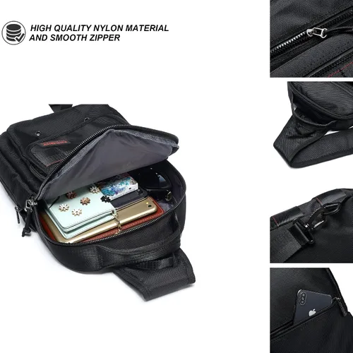Vista 5 de NICGID Bolsos de bandolera, mochilas de hombro para el pecho, bolsos cruzados, bolsa de pecho al aire libre, mochila de viaje para hombres y mujeres