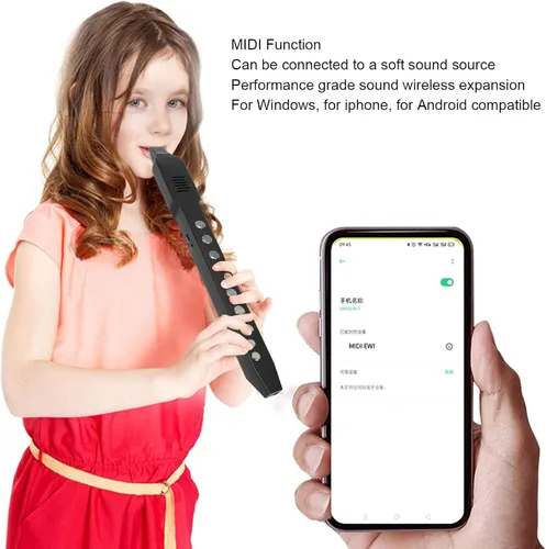 Vista 3 de Mini instrumento de saxofón, instrumento de viento digital con función MIDI, instrumento de viento electrónico de 10 tonos, 12 acompañamientos