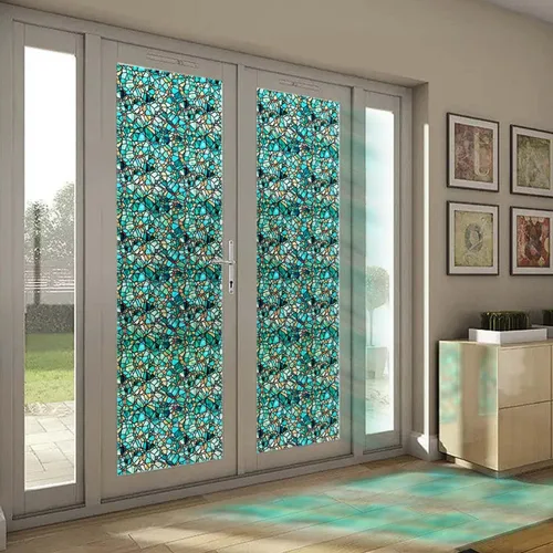 Vista 13 de funlife Película original de privacidad dibujada a mano para ventana, reutilizable, de una cara, cubiertas de vidrio estáticas aptas para entrada