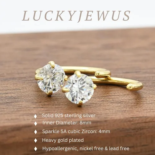 Vista 47 de Aretes pequeños de plata de ley 925 para mujer
