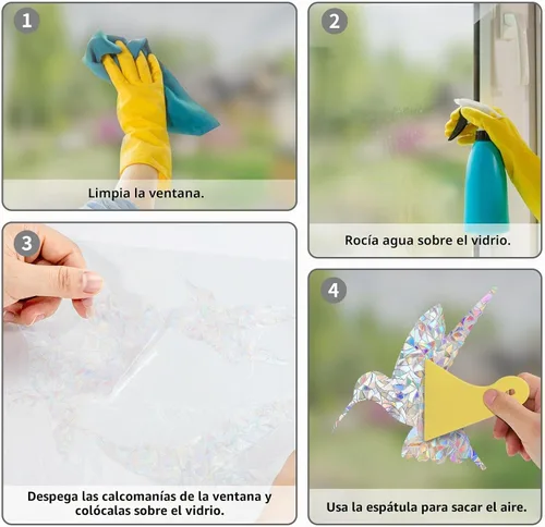 Vista 5 de Calcomanías de ventana para prevenir golpes de pájaros, 24 piezas de calcomanías adhesivas para ventana para prevención de golpes (pájaros)