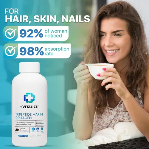 Vista 7 de REVITALIZE Suplemento de tripéptido antienvejecimiento y renovación de la piel para cabello, piel y uñas y suplemento NAD+ antienvejecimiento 30