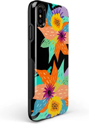 Vista 43 de Casely Funda para iPhone Xs Max Funda con estampado de festival (solo buenas vibraciones)