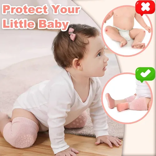 Vista 9 de Almohadillas antideslizantes para gatear para bebés, protegen la rodilla del bebé para gatear