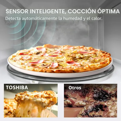 Vista 4 de TOSHIBA ML-EM34P(SS) - Microondas inteligente de sobremesa, recalentamiento con sensor, funciona con Alexa y control remoto, elementos esenciales