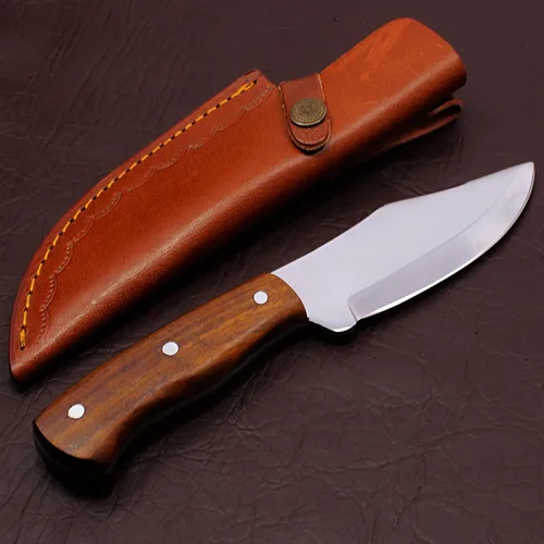 Vista 4 de Cuchillo de caza de hoja fija de 9 pulgadas, cuchillo de bushcraft, cuchillo de supervivencia al aire libre, cuchillo de campamento, cuchillo