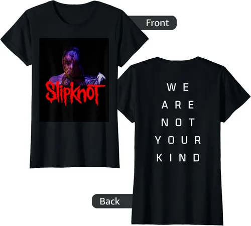 Vista 9 de Slipknot Camiseta oficial con portada de álbum con texto en inglés "We are not your kind