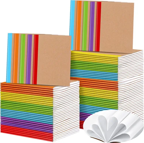 Vista 9 de Sherr Paquete de 200 cuadernos pequeños de estraza tamaño A6 en blanco sin forro, mini cuadernos de papel kraft, mini cuadernos de bocetos