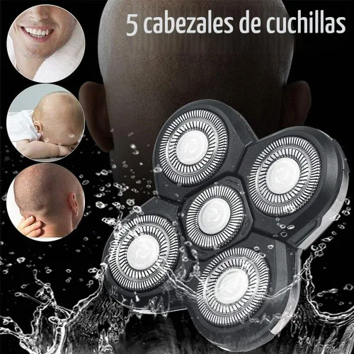 Vista 7 de 5 cabezales de afeitadora, 2 cabezales de afeitadora de repuesto para maquinilla de afeitar eléctrica, afeitadora calva, cabeza de afeitadora