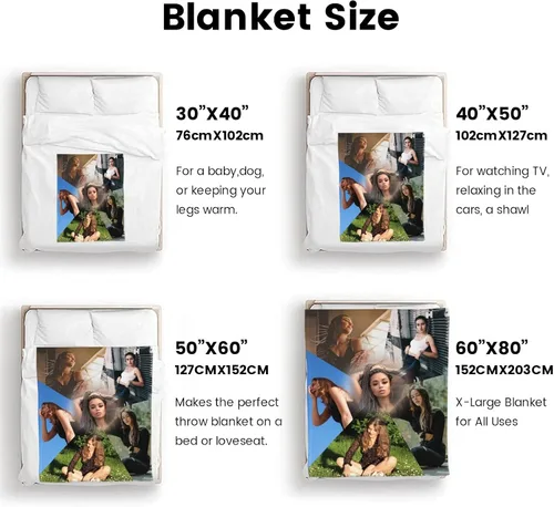 Vista 8 de Regalo para mamá y esposa, manta personalizada con 6 fotos, manta personalizada con imagen para familia, amigo, padre, madre, Navidad, cumpleaños
