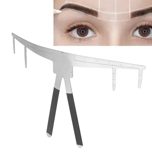 Vista 6 de Regla de cejas, Herramienta de medición de cejas, Mapeo de cejas de posicionamiento de 3 puntos, Herramientas de cejas para dar forma a la regla