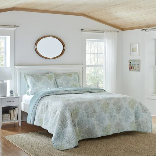 Vista 2 de Laura Ashley - Juego de edredón individual, ropa de cama de algodón reversible con funda a juego, decoración del hogar prelavada para mayor suavidad