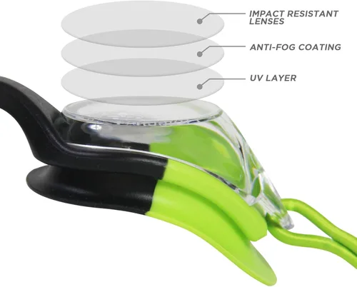 Vista 6 de Gafas de natación para niños, paquete de 2 gafas de natación de protección completa, sin fugas, antivaho para niños de 3 a 14 años