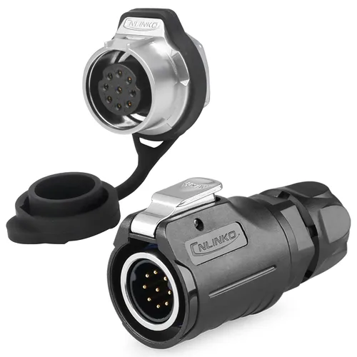 Vista 12 de CNLINKO Conector de cable eléctrico para exteriores M16 de 2 pines, resistente a la vibración IP67/IP65, para panel de enchufe industrial