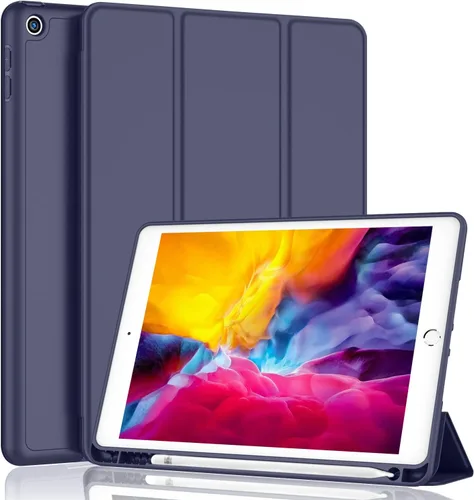 Vista 11 de iMieet Funda para iPad 9.7 (modelo 2018/2017, 6ª/5ª generación), funda inteligente con soporte para lápiz y parte trasera de silicona suave de piel