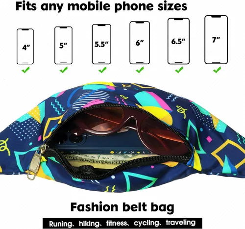 Vista 3 de 3 Riñoneras de los años 80 y 90, bolsas de cintura retro de neón de los años 80 y 90, accesorios de atuendo para hombres y mujeres, bolsas casuales