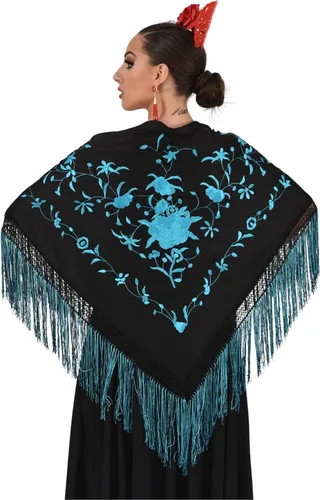 Vista 2 de Mantón Manila para baile flamenco. tamaño medio 63X31 pulgadas