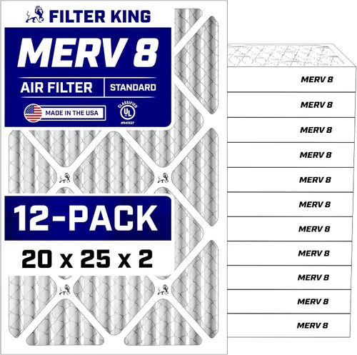 Vista 268 de Filter King Filtro de aire de 5.88 x 12.13 x 1 (MERV 8) (paquete de 12) filtros de horno de CA para control de polvo y alergias, fabricados en EE.