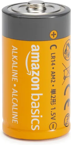 Vista 2 de Amazon Basics Paquete de 4 pilas alcalinas multiusos de celda C, 1.5 voltios, 5 años de vida útil
