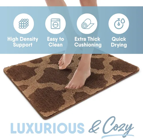 Vista 3 de MICRODRY Home Inspirations Collection - Tapetes de baño suaves y acogedores para baño, de espuma viscoelástica con base antideslizante, microfibra