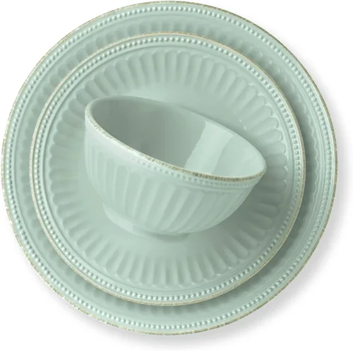 Vista 2 de Lenox French Perle Groove Vajilla, gres, ajuste de platos de 12 piezas