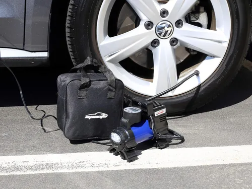 Vista 3 de EPAuto - bomba compresora de aire portátil 12 V CC, inflador digital de neumáticos Azul
