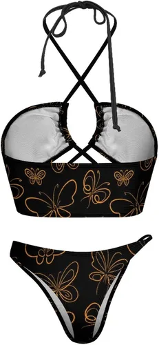 Vista 5 de Florally Bikini Sets for Women Two Piece String Bikinis Swimsuit Triangle Bathing Suit