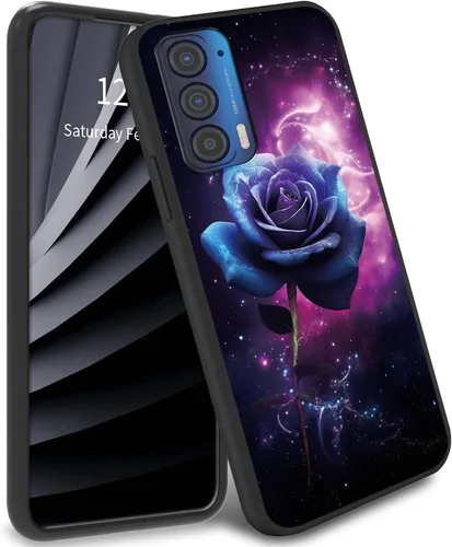 Vista 32 de Funda delgada para Moto Edge 2021 TPU con diseño de hojas de arte, cubierta de protección de cuerpo completo de goma de gel suave para Motorola Edge