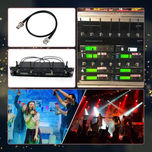 Vista 3 de Cable de extensión de antena RK con conector BNC y mamparo para sistema de combinación de micrófono inalámbrico, longitud de 20 pulgadas