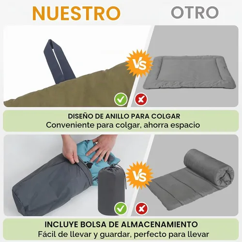 Vista 9 de BEAUTYZOO Cama para perros al aire libre, impermeable, portátil, reversible Verde militar