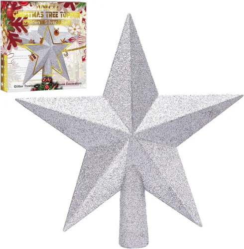 Vista 11 de Aneco Mini adorno para árbol de Navidad con purpurina a prueba de roturas, decoración de árbol de Navidad para adorno de vacaciones o decoración