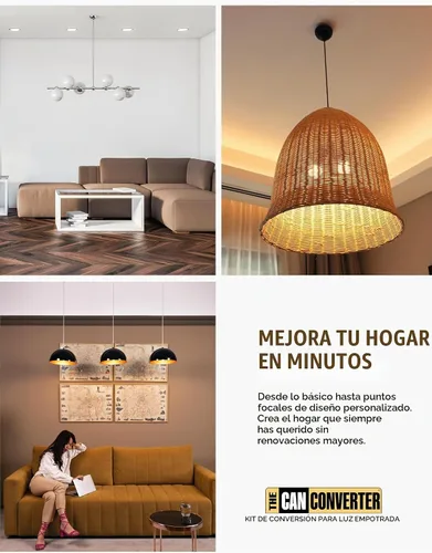 Vista 7 de The Can Converter R56 Kit de Conversión de Luz Empotrada en Lata con Medallón de Techo de Acero Plano de 7"¾ - Mejoras para el Hogar para Latas