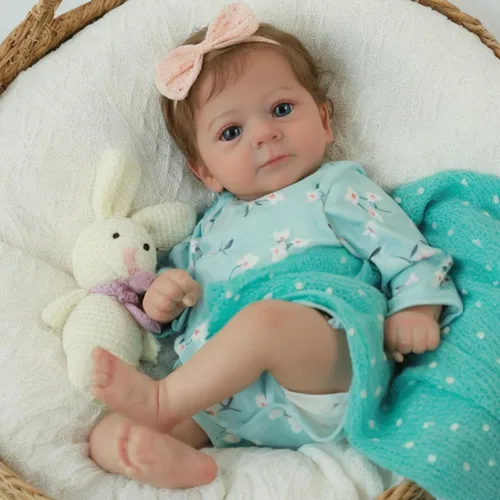 Vista 4 de SCOM Muñecas Reborn de bebé realista Niña - Felicia, Muñecas recién nacidas realistas de 17 pulgadas con cuerpo de tela suave ponderado, Muñecas