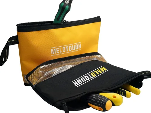 Vista 6 de MELOTOUGH Bandeja central de herramientas de 17 pulgadas con correa para el hombro y bolsa de múltiples herramientas, bolsa de herramientas pequeña