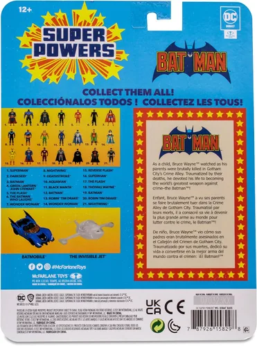 Vista 9 de McFarlane Toys - DC Super Powers Batman (traje negro) Figura de acción de 4.5 pulgadas