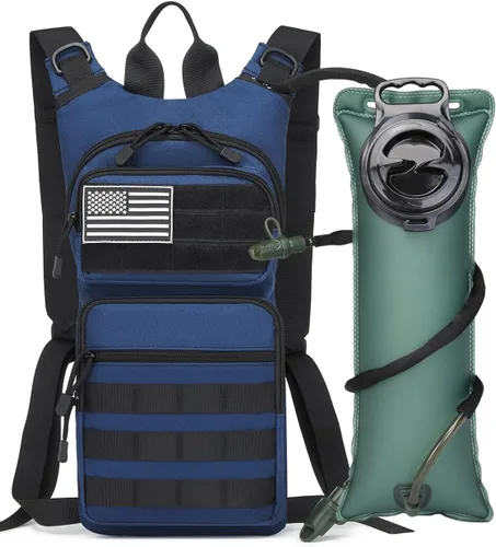 Vista 10 de Mochila de hidratación con aislamiento bolsa de agua con vejiga de 3 l de TPU, mochila táctica Molle de hidratación para senderismo, ciclismo, correr