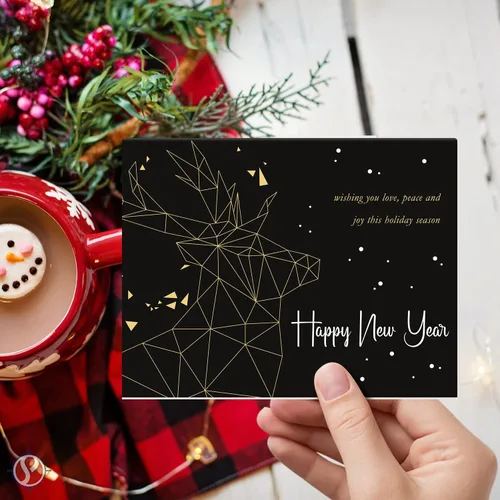 Vista 5 de 2026 Tarjetas de feliz año nuevo – Deseándote amor, paz y alegría – Invitaciones de Navidad, agradecimientos, anuncios, regalos y presentes – 25 por