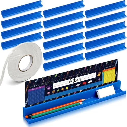 Vista 9 de PerKoop Soporte para placa de nombre, 5 unidades, para escritorio, para estudiantes, almacenamiento de tarjetas de índice Kids Desk Accessories
