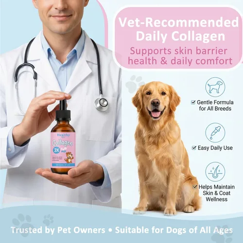 Vista 6 de Colágeno líquido para perros, colágeno diario para perros con tres tipos de colágeno y VC, suplemento saludable para las articulaciones, abrigo