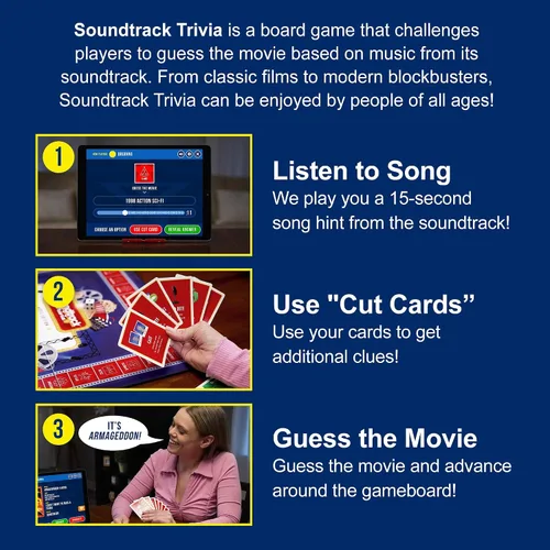 Vista 4 de Soundtrack Trivia Juego de preguntas de películas para adultos Nombre la película de un clip de música de 15 segundos Juego de tablero