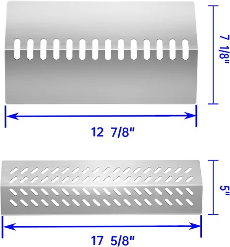 Vista 3 de 17 5/8 pulgadas, placas de calor para parrilla de gas para Bull 16520, 16521 16631, 16670, Cal Flame G serie 5 quemadores parrilla G5 BBQ18G05